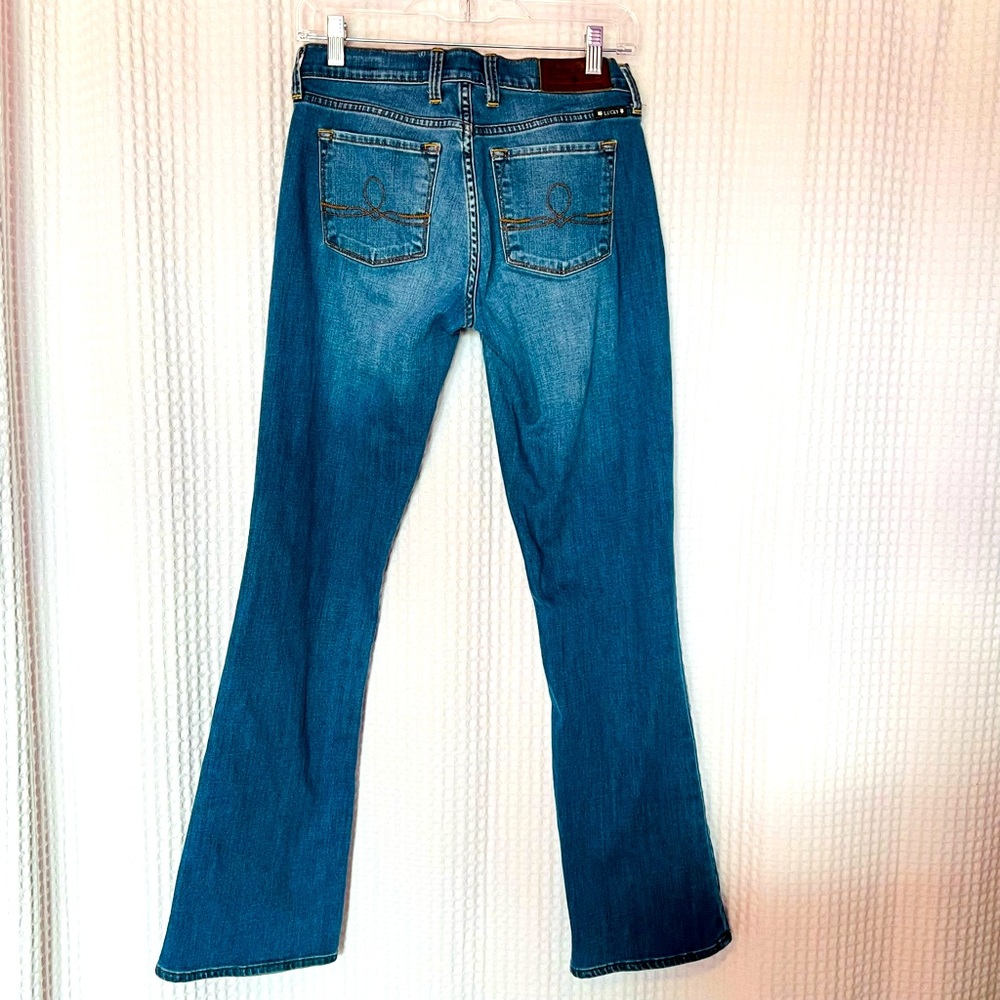 Lucky Brand women med blue acid wash jeans Sofia bootcut mid rise Sz 6/28 Tall - Picture 8 of 16
